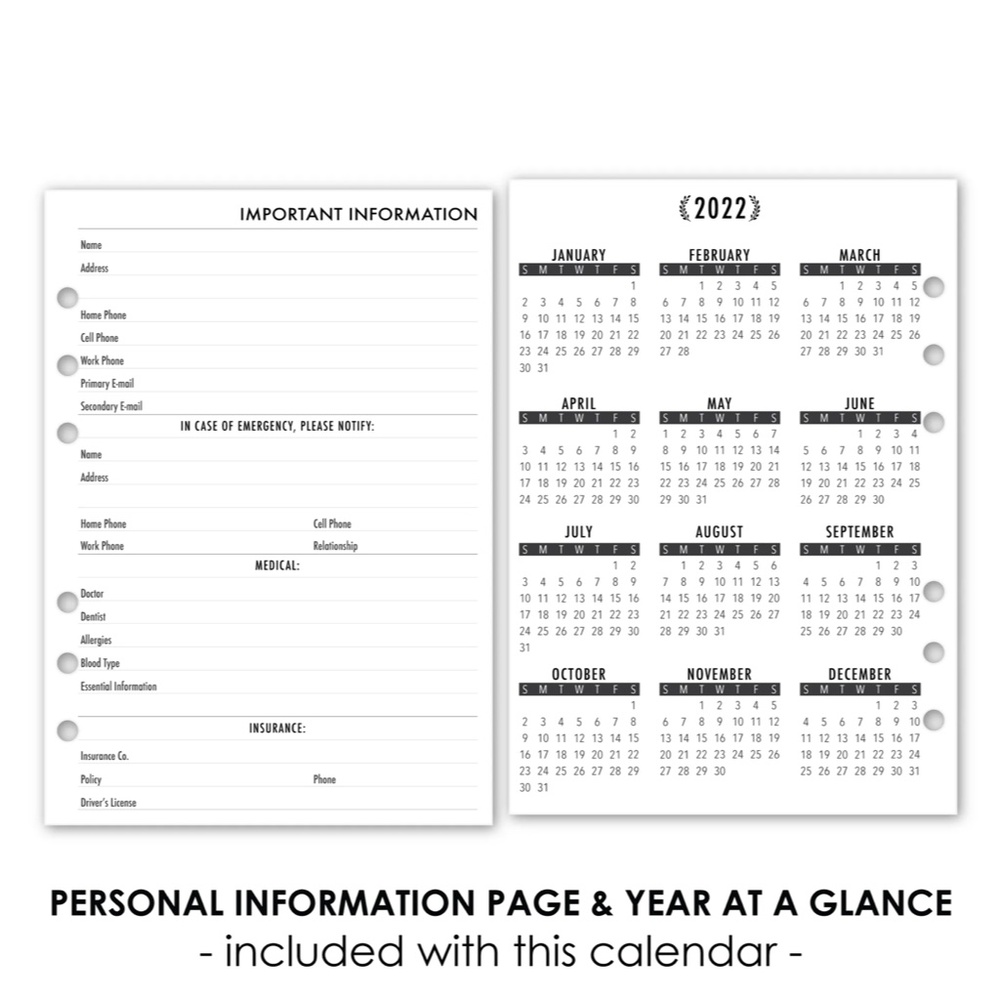 Buy Refill Calendar Inserts & Filler Paper: Bundle Packages in PM MM & GM Sizes - Picture 11 of 15